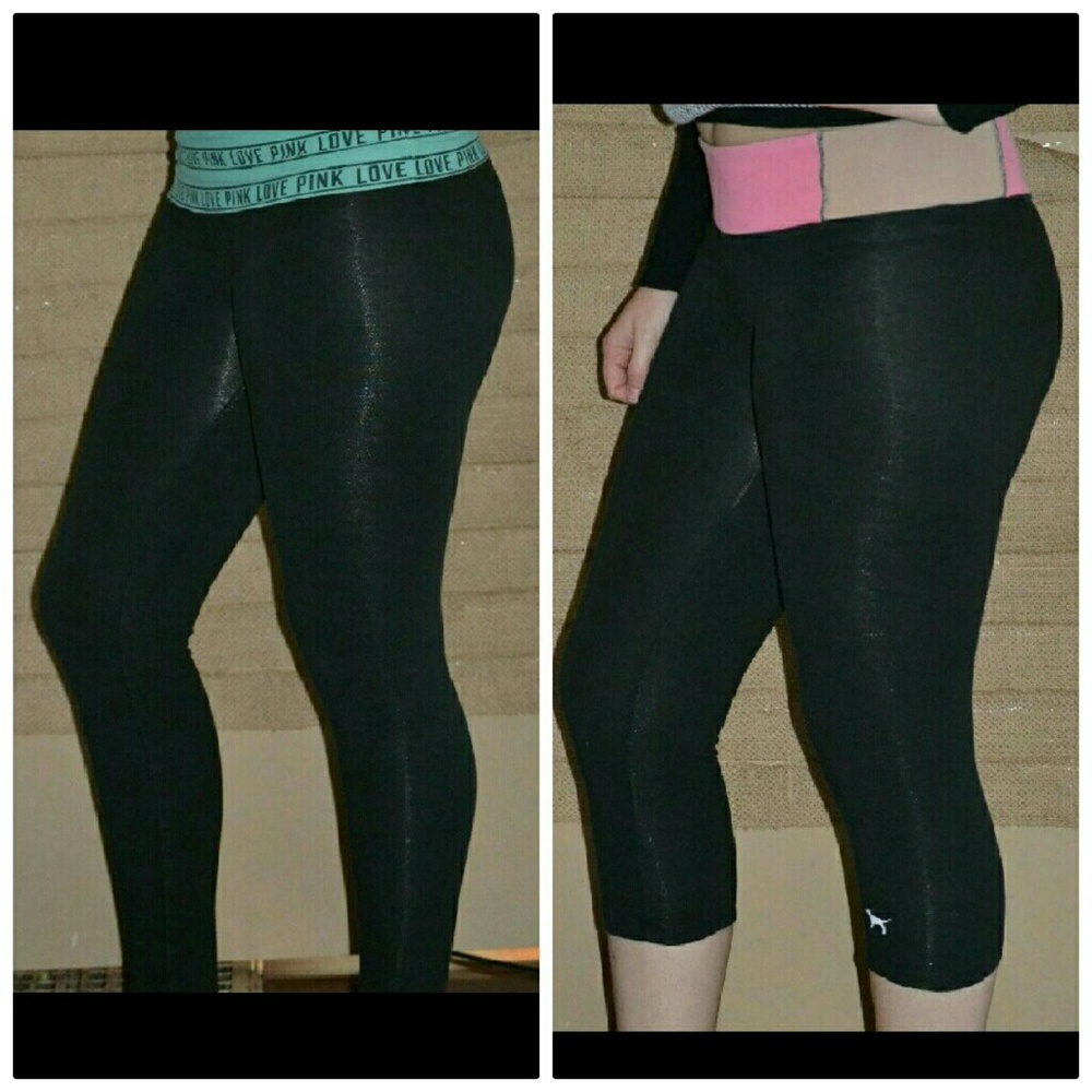 2 Pink Yoga Leggings Small Victoria Secret